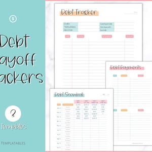 DEBT PAYOFF TRACKER, Debt Snowball, Debt Tracker Printable, Dave Ramsey, Debt Payments, Finance Planner, Budget Planner, Debt Free Progress,