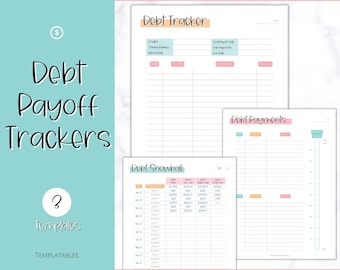 DEBT PAYOFF TRACKER, Debt Snowball, Debt Tracker Printable, Dave Ramsey, Debt Payments, Finance Planner, Budget Planner, Debt Free Progress,