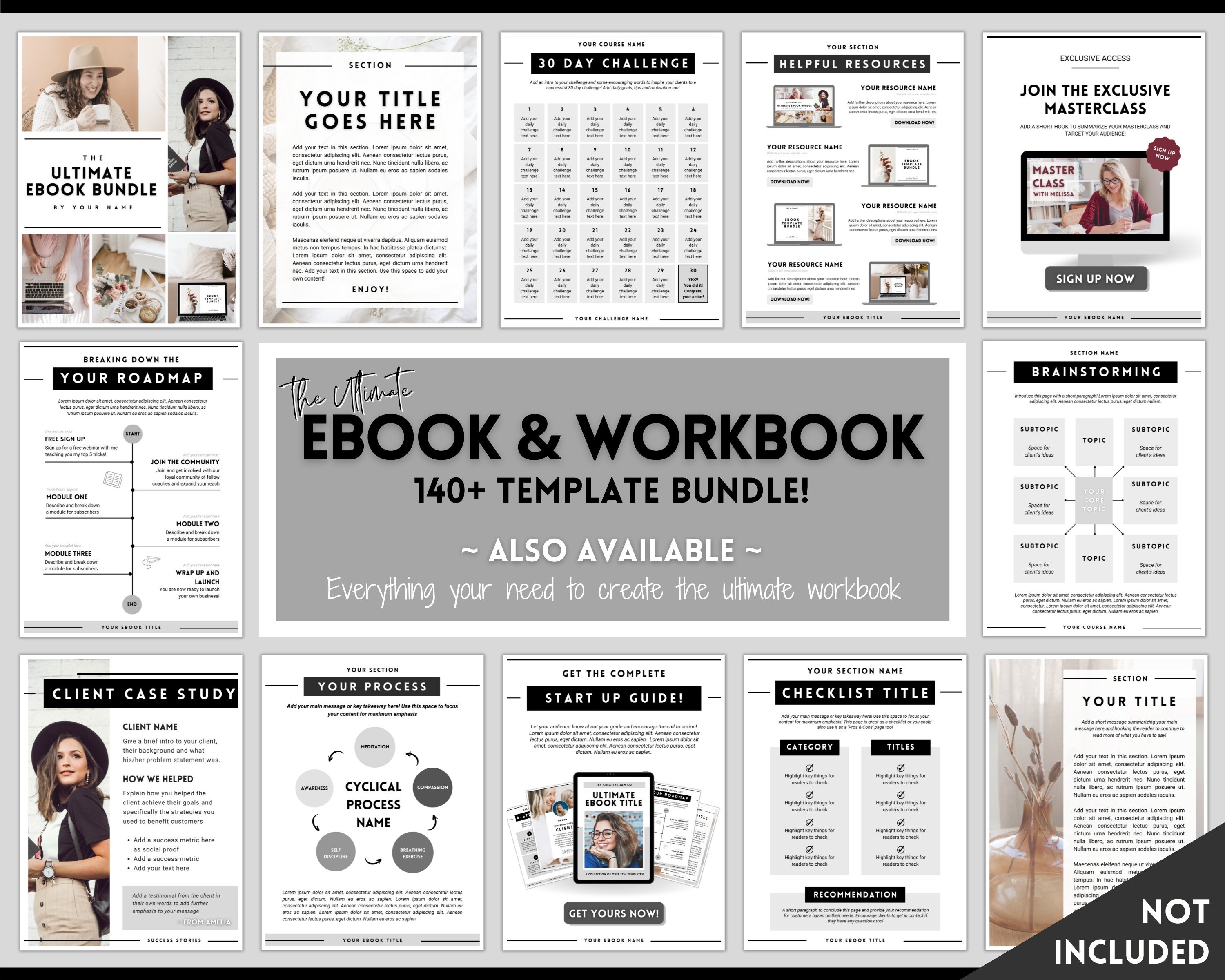 Workbook Template Bundle! Canva WORKSHEET Templates, Ebook, Lead Magnet ...