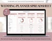 Ultimate Wedding Spreadsheet, Wedding Planning, Budget Planner, Checklist, Guest List, Google Sheets, Schedule, PINK Bridal Planner Timeline