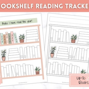 Book Tracker Printable, Bookshelf Reading Poster, Reading Tracker, Reading Planner, Reading Log, Reading Challenge, Reading Journal, Review