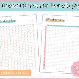 Attendance Tracker Sheet, Attendance Record, Printable Log, Homeschool Planner Template, Home School Teacher, Academic Lesson, Preschool Mom