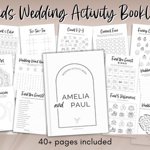 Kids Activity Kit, Wedding Activity Book, Kids Table ideas, Wedding Reception Games, Kids Activity Mat, Printable Kids Coloring Book, favors