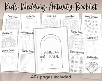 Kids Activity Kit, Wedding Activity Book, Kids Table ideas, Wedding Reception Games, Kids Activity Mat, Printable Kids Coloring Book, favors
