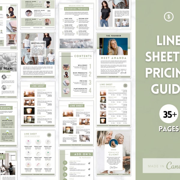 Line Sheet Template, Editable Wholesale Catalog, Pricing & Services Guide, Product Sales, Price List Template, Canva Linesheet Catalogue