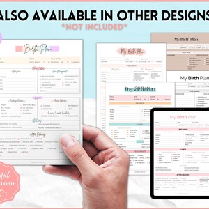 Op de afbeelding: Een digitale download van een afdrukbare geboorteplan sjabloon. De sjabloon is ontworpen om ouders te helpen bij het plannen van de geboorte van hun baby. De sjabloon bevat secties voor de pre-arbeid, arbeid, bevalling en na de bevalling. De sjabloon is beschikbaar in meerdere ontwerpen.