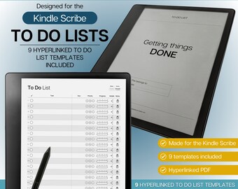 To Do List Template, Planner for Kindle Scribe, 9 hyperlinked templates for Kindle Scribe, Weekly, Daily Calendar, adhd to do list, tasks