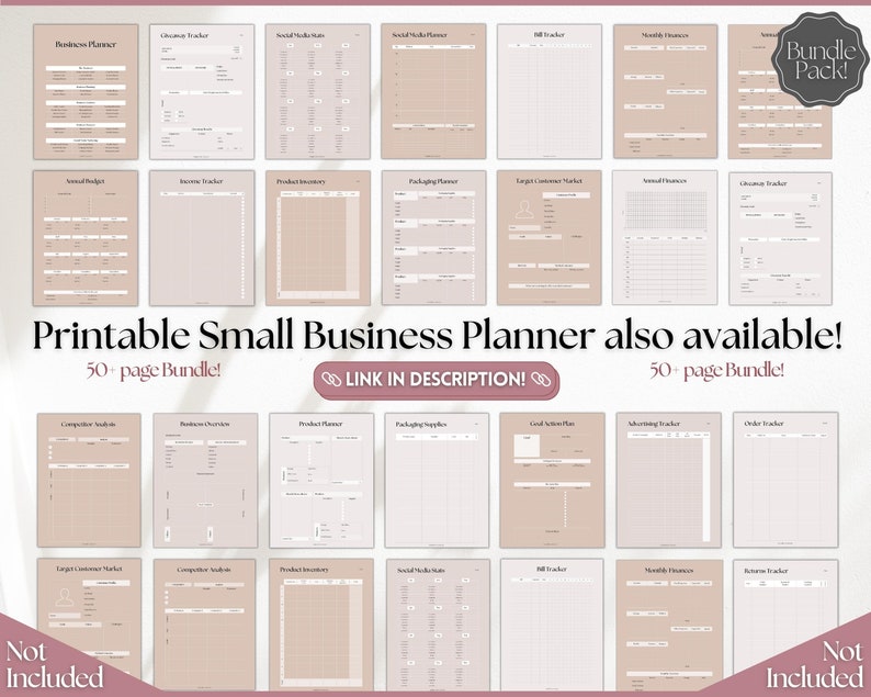 Digital Small Business Planner, Undated Trackers, Social Media, Finances, GoodNotes Digital Journal, Monthly, Weekly, Side Hustle, iPad image 9