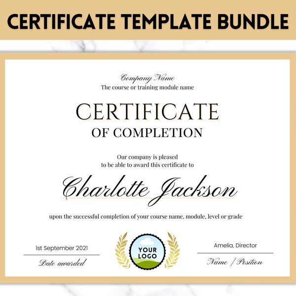 Certificate Template, Editable Certificate of Completion, Achievement, Award, Recognition, Hair, Massage, Lashes Course, Training, BUNDLE