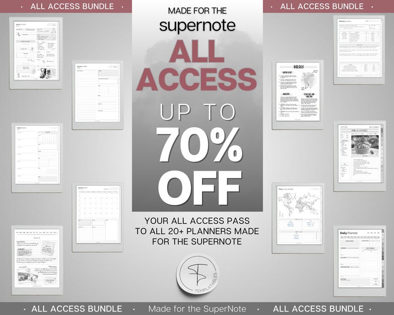 Supernote | ALL ACCESS template pack | 2026 Daily Planner, Digital To Do List, Meeting Minutes, Journal & Notebook, Calendar, a5x, a6x image 10