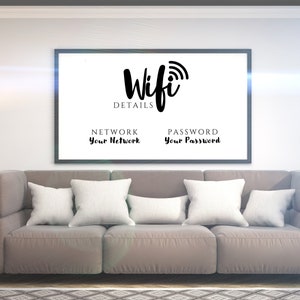 Wifi Password Sign, Editable Wifi Sign Printable Template, Be Our Guest Sign, Wi-fi password sign, Airbnb Guest Room, Wall Art, Landscape image 8