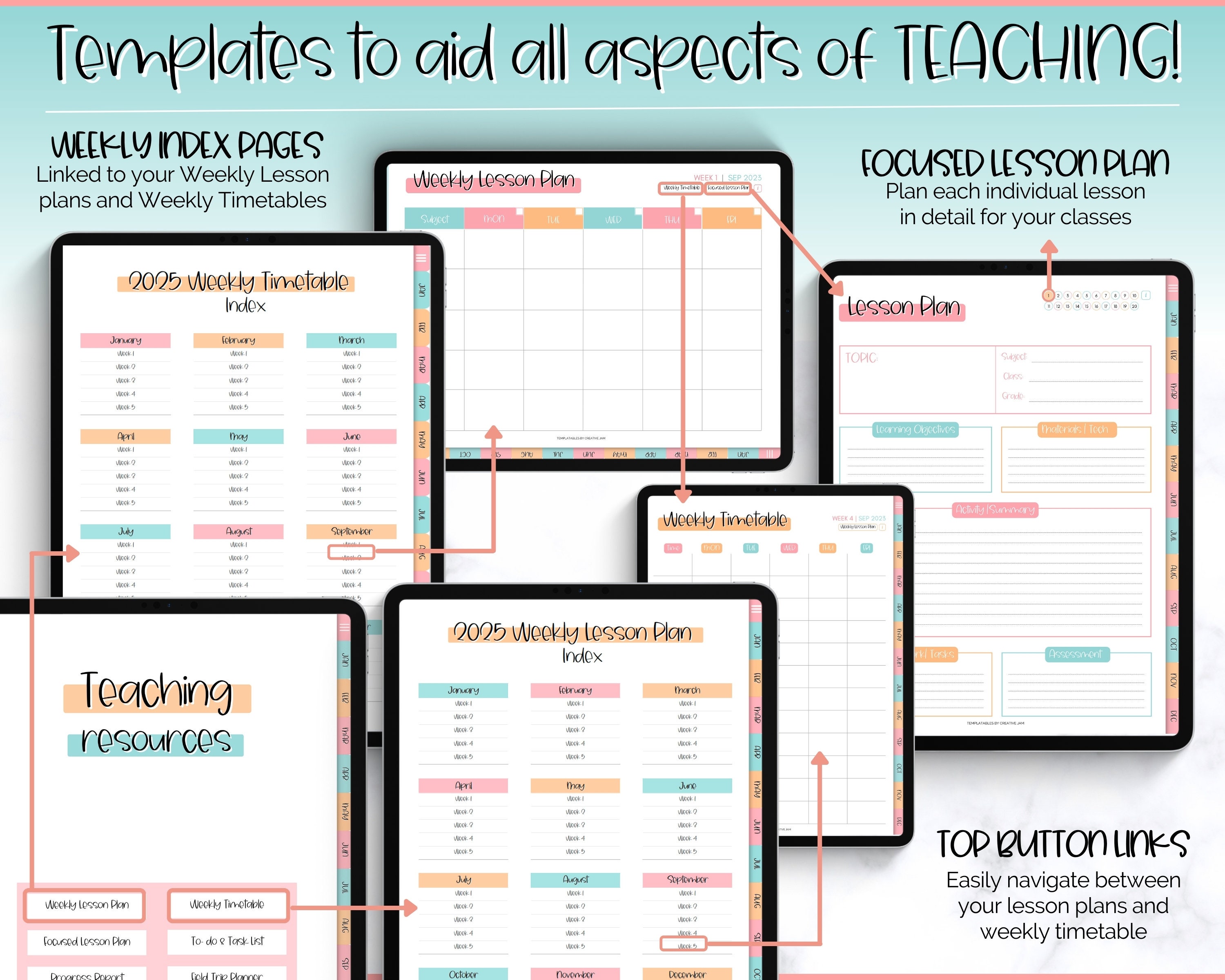 2024 - 2025 Teacher Planner, Digital Academic Planner, Lesson Plan ...