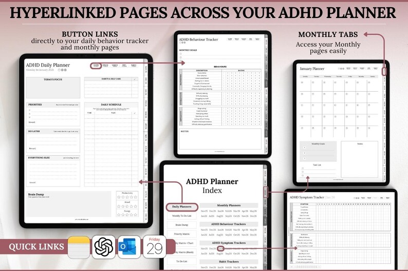 2026 ADHD Daily Planner, Goodnotes Digital Planner for Neurodivergents ...