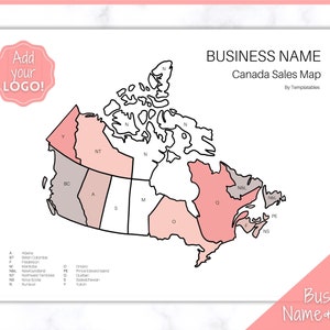 EDITABLE Sales Map, Canada Etsy Sales Tracker, Business Sales Map, Order Tracker, Shop Seller Sale Map, Procreate PNG, Color In Printable