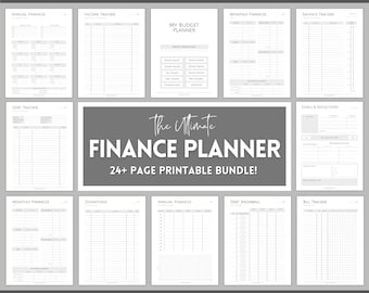 Finance Planner BUNDLE! Budget Planner Templates, Financial Savings Tracker Printable Binder, Monthly Debt, Bill, Spending, Expenses Tracker