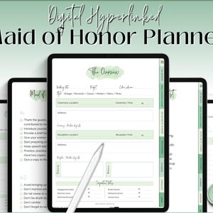 Digital Maid of Honor Planner, Matron of Honor Digital Planner, MOH Binder Book, Wedding Checklist, Bridal Shower, Bachelorette, GoodNotes