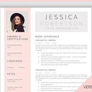 Modelo de currículo com foto. Palavra de modelo de currículo profissional. Design de currículo, modelo de currículo executivo, Curriculum Vitae limpo, minimalista, gratuito