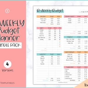 Biweekly Budget Planner, EDITABLE Bi-weekly Template, PDF Printable Paycheck Budget Tracker, Finance Planner, Zero Based Budget Sheet Binder