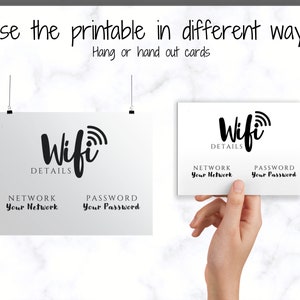 Wifi Password Sign, Editable Wifi Sign Printable Template, Be Our Guest Sign, Wi-fi password sign, Airbnb Guest Room, Wall Art, Landscape image 7