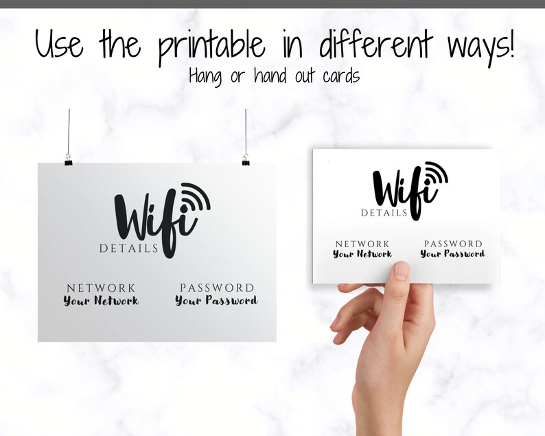 Wifi Password Sign, Editable Wifi Sign Printable Template, Be Our Guest Sign, Wi-fi password sign, Airbnb Guest Room, Wall Art, Landscape image 7