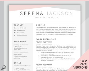 Resume Template Word. CV Template Professional, 2 page Resume, Clean CV Design, Executive Resume Template, Curriculum Vitae, ATS, Creative