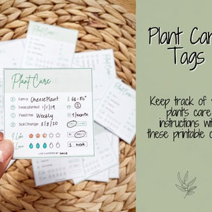 PLANT CARE Tags, afdrukbare plantverzorgingsinstructieskaart, DIGITALE zorgkaart, plantenoppascadeau, plantplanner, gids, kamerplanttuinlabel