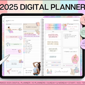 Planificador digital 2025, planificador GoodNotes COLORIDO, planificador diario, semanal, mensual, planificador de vida sin fecha, planificador Notability, planificador para iPad