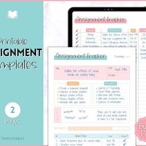 Assignment Planner BUNDLE, Printable Assignment Tracker for Students, Academic  Homework Planner, Study, College, Homeschool Template