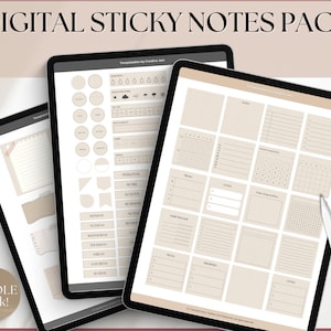 300+ Digital Sticker Pack, Digital Sticky Notes, Adhesive Notes, Digital Planner Widgets, Precropped, GoodNotes Notebook, iPad stickers, PNG