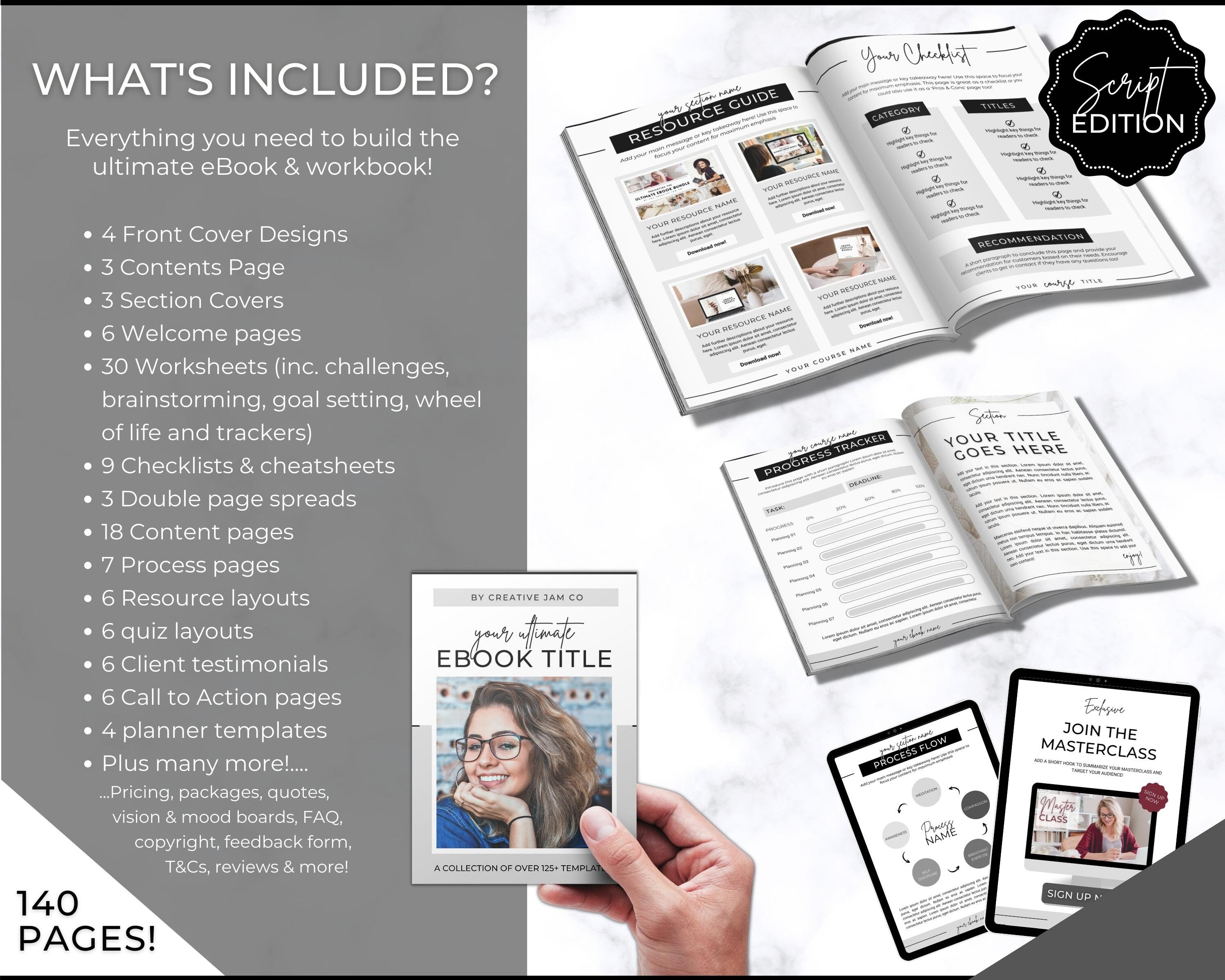 Workbook Template Bundle! Canva Ebook, Worksheets, Lead Magnet, Coaches ...