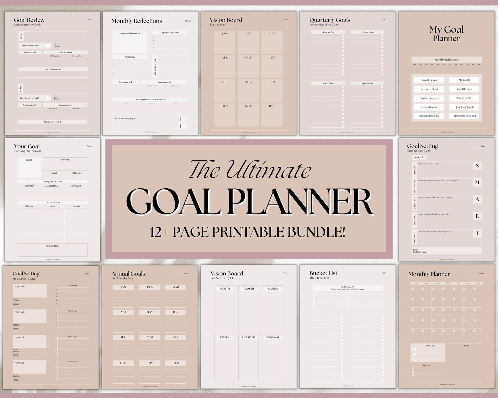 Goal Planner BUNDLE, 2024 Goals Tracker, SMART Goal Setting Kit, New ...