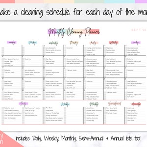 COLORFUL Cleaning Schedule, EDITABLE Cleaning Checklist, Cleaning ...