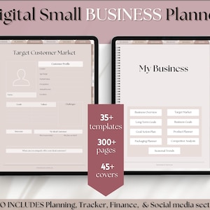 Digital Small Business Planner, Undated Trackers, Social Media, Finances, GoodNotes Digital Journal, Monthly, Weekly, Side Hustle, iPad image 1