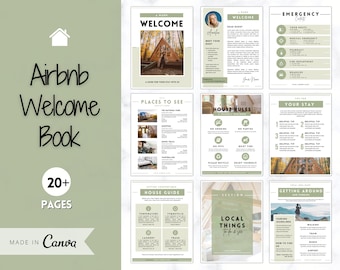 Welcome Book Template, Airbnb Welcome Guide, Editable Canva Air bnb House manual, Superhost eBook, Host signs, Signage, VRBO Vacation Rental