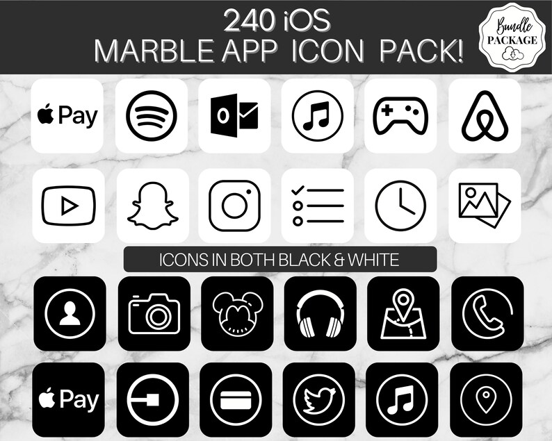 Black And White Iphone Icons Ios 14 Free / Black And White Iphone Icons