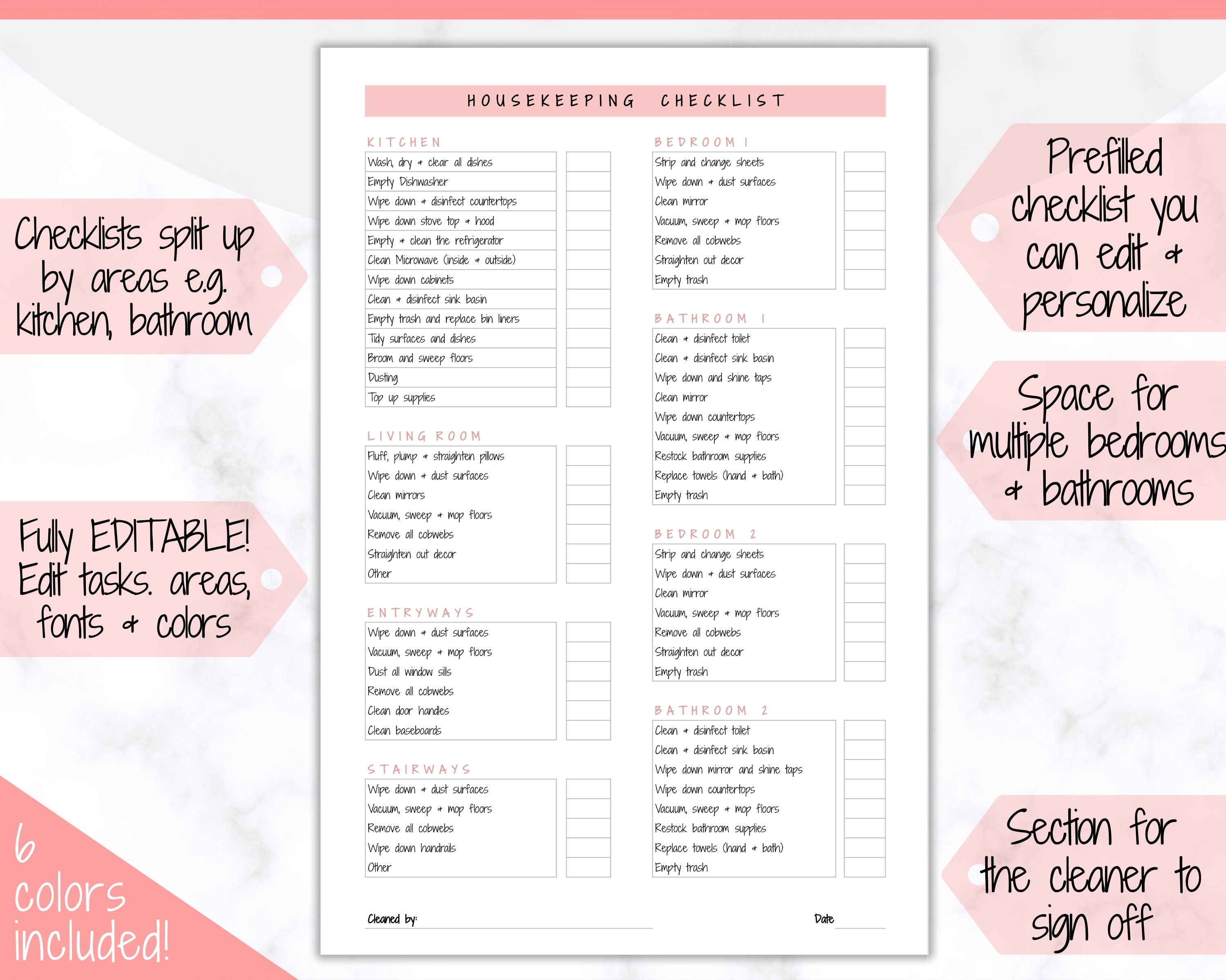 Airbnb Cleaning Checklist Template