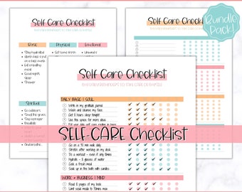 Self Care Planner, Self-Care Checklist, Selfcare Journal Tracker, Wellness Planner Printable, Daily Wellbeing, Mindfulness Mental Health Kit