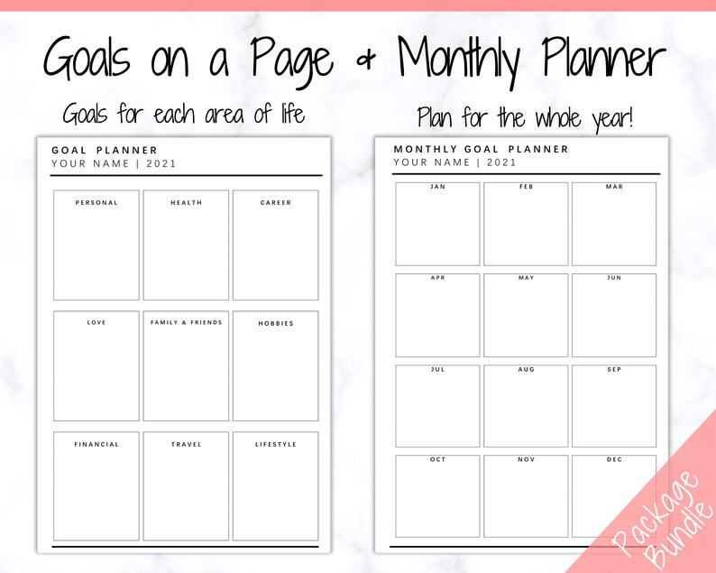 EDITABLE Goal Planner 2022 Goals Tracker Goal Planner Kit Etsy UK