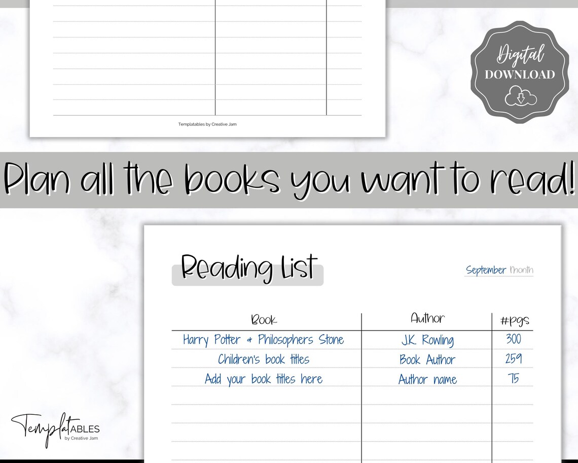 Kids Reading Log Reading List Printable Summer Reading - Etsy