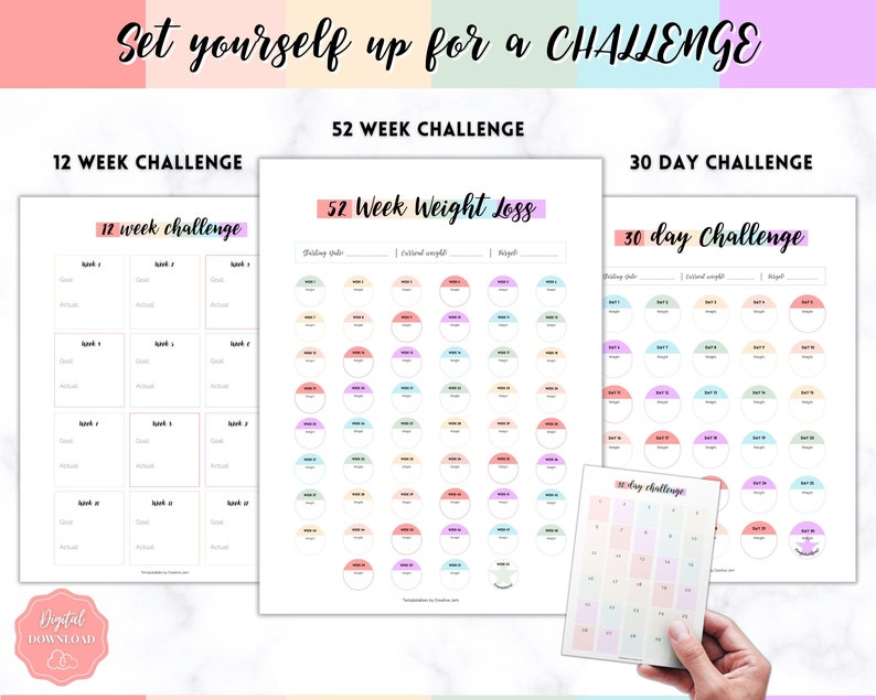 Weight Loss Journal, Weightloss Tracker, Fitness Planner Printable, Weight Loss Chart, Pounds Lost, Body Measurements, Meal Planner image 6