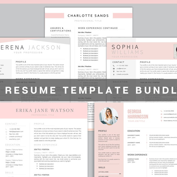 Professional Resume BUNDLE! Resume Template Word.  CV Template. Executive Cv. Cv Design with photo, Clean Curriculum Vitae, ATS