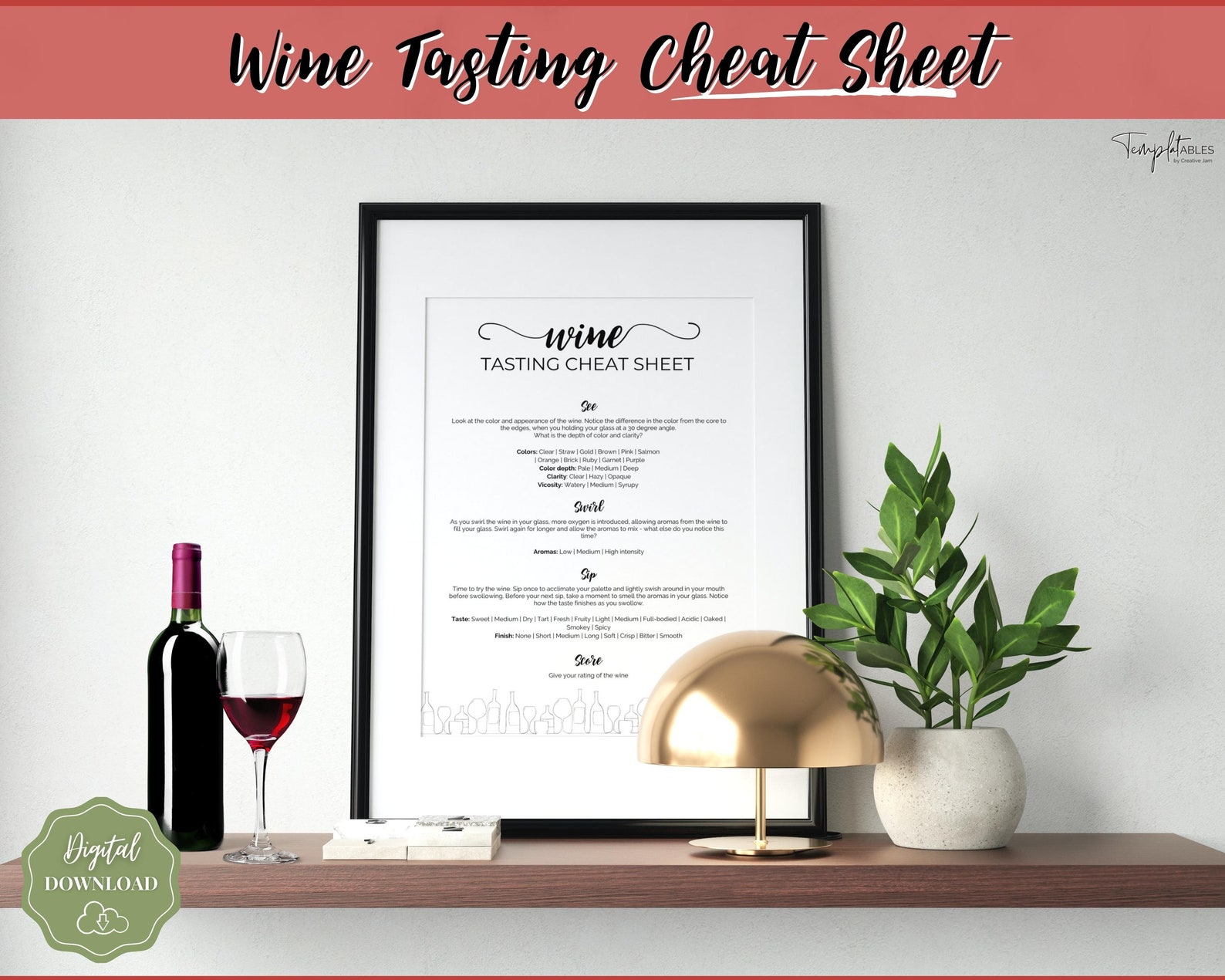 Wine Tasting Kit! Complete Guide to Blind Wine Tasting. Placemats ...