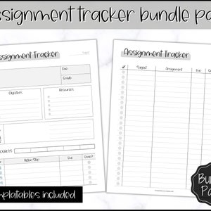 Assignment Planner BUNDLE, Printable Assignment Tracker for Students, Academic  Homework Planner, Study, College, Homeschool Template