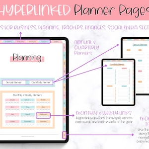 Digital Small Business Planner, Undated Trackers, Social Media, Finances, GoodNotes Digital Journal, Monthly, Weekly, Side Hustle, iPad image 3