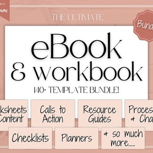 eBook Template Canva, Workbook, Worksheets & Lead Magnet for Coaches, Bloggers. Opt In, Charts, Checklists, Planners, Webinar, Challenges