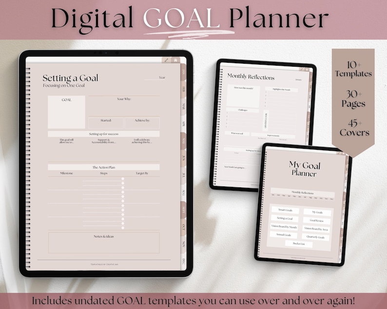 Goodnotes Digital Planner Undated Digital GOAL Planner Goals - Etsy
