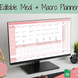 Macro Meal Planner Spreadsheet, Weekly Meal Plan Template, Meal Prep ...