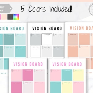 Vision Board Printables Goal Planner Affirmation - Etsy