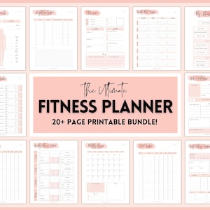 Fitness Planner, Weight Loss Tracker, BUNDLE, Workout Planner Fitness Journal, Wellness, Health Goal, Meal Planner, Self Care, Habit Tracker