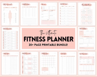 Fitnessplanner, Weight Loss Tracker, BUNDEL, Workout Planner Fitness Journal, Wellness, Gezondheidsdoel, Maaltijdplanner, Zelfzorg, Gewoonte Tracker